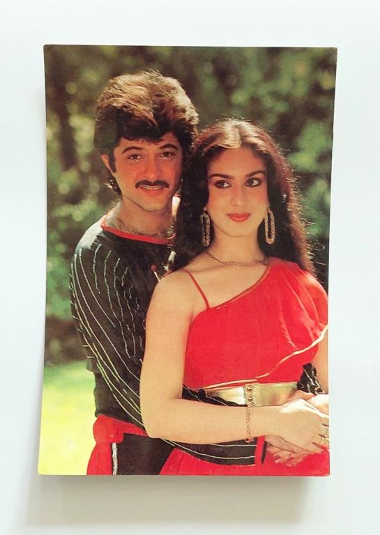 Meenakshi Seshadri & Anil Kapoor, original postcard, Pakistan